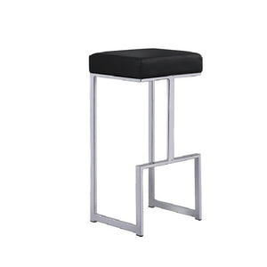 English Elm 31" Backless Faux Leather Barstools with Polished Chrome Pedestal for Kitchen Islands Black B011P499219