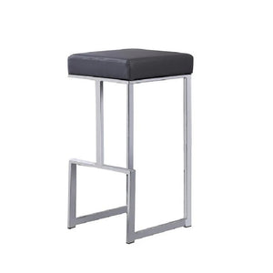 English Elm 31" Backless Faux Leather Barstools with Polished Chrome Pedestal for Kitchen Islands Gray B011P499221