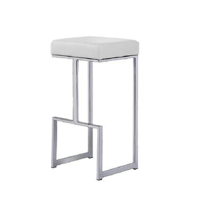 English Elm 31" Backless Faux Leather Barstools with Polished Chrome Pedestal for Kitchen Islands White B011P499222