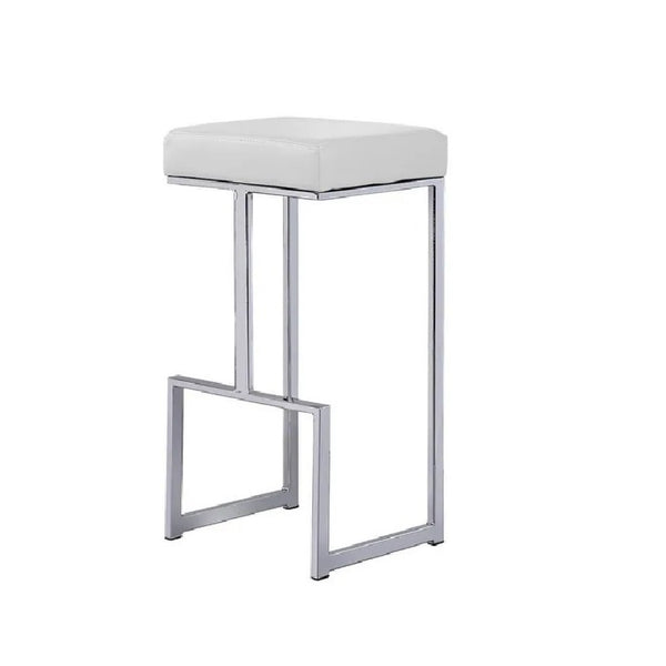 English Elm 31" Backless Faux Leather Barstools with Polished Chrome Pedestal for Kitchen Islands White B011P499222