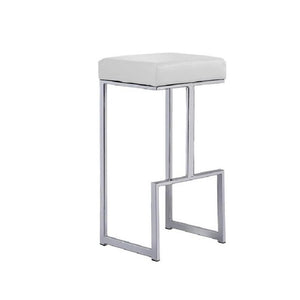 English Elm 31" Backless Faux Leather Barstools with Polished Chrome Pedestal for Kitchen Islands White B011P499222