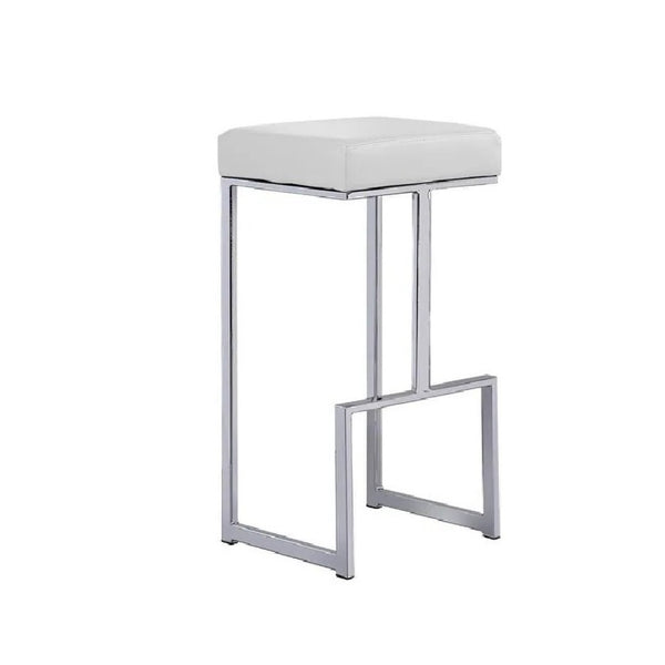 English Elm 31" Backless Faux Leather Barstools with Polished Chrome Pedestal for Kitchen Islands White B011P499222