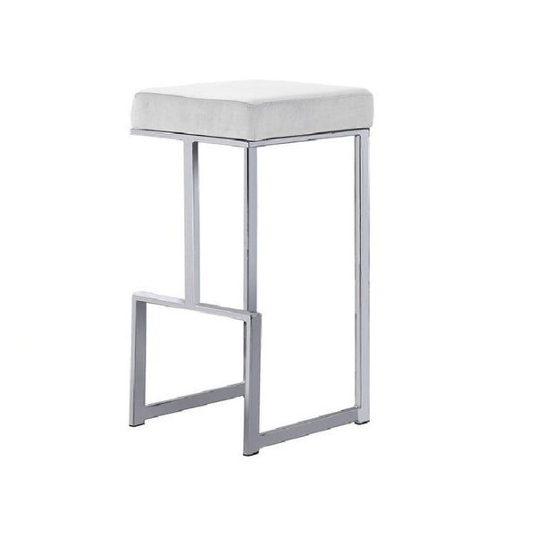 English Elm 31" Velvet Backless Counter Stools Set of 2 with Chrome Pedestal Base for Kitchen Island B011P499223