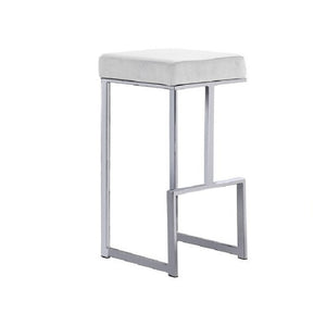 English Elm 31" Velvet Backless Counter Stools Set of 2 with Chrome Pedestal Base for Kitchen Island B011P499223