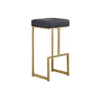 English Elm 31" Backless Faux Leather Barstools with Polished Chrome Pedestal for Kitchen Islands Grey+Gold B011P499225