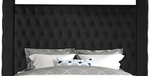 English Elm 1pc Tufted Velvet Canopy Headboard Sculptural Button Detail for Modern Bedrooms B011P499232