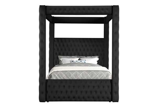 English Elm 1pc Tufted Velvet Canopy Headboard Sculptural Button Detail for Modern Bedrooms B011P499232