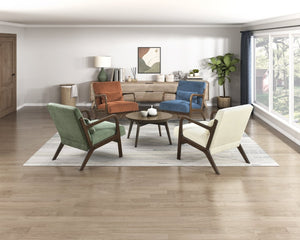 English Elm Modern Corduroy Accent Armchair with Lumbar Pillow Rubberwood Frame Living Room Seat Beige B011P500673