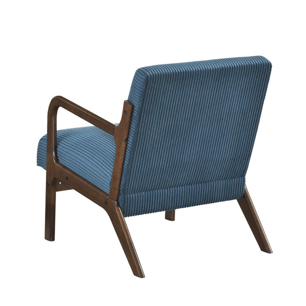 English Elm Modern Corduroy Accent Armchair with Lumbar Pillow Rubberwood Frame Living Room Seat Blue B011P500674