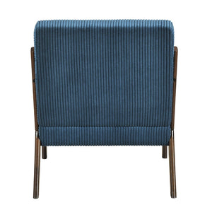 English Elm Modern Corduroy Accent Armchair with Lumbar Pillow Rubberwood Frame Living Room Seat Blue B011P500674