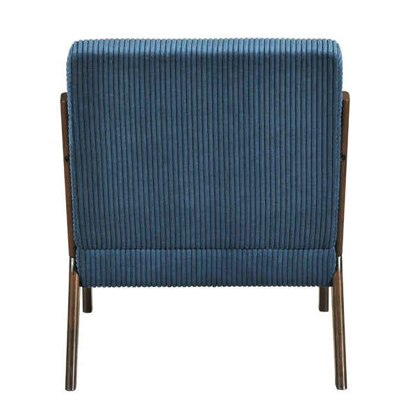English Elm Modern Corduroy Accent Armchair with Lumbar Pillow Rubberwood Frame Living Room Seat Blue B011P500674