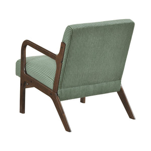 English Elm Modern Corduroy Accent Armchair with Lumbar Pillow Rubberwood Frame Living Room Seat Green B011P500675
