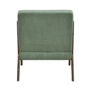 English Elm Modern Corduroy Accent Armchair with Lumbar Pillow Rubberwood Frame Living Room Seat Green B011P500675