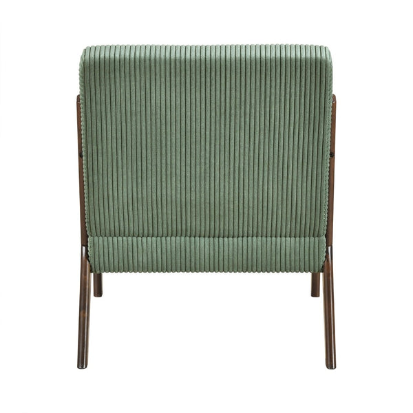English Elm Modern Corduroy Accent Armchair with Lumbar Pillow Rubberwood Frame Living Room Seat Green B011P500675