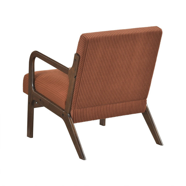 English Elm Modern Corduroy Accent Armchair with Lumbar Pillow Rubberwood Frame Living Room Seat Orange B011P500677
