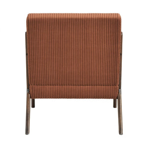 English Elm Modern Corduroy Accent Armchair with Lumbar Pillow Rubberwood Frame Living Room Seat Orange B011P500677