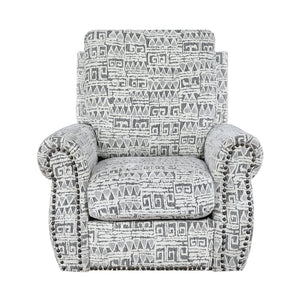 English Elm Modern Swivel Accent Chair Jacquard Upholstery Nailhead Detail for Living Room B011P500678