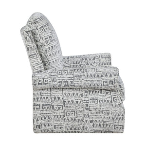 English Elm Modern Swivel Accent Chair Jacquard Upholstery Nailhead Detail for Living Room B011P500678