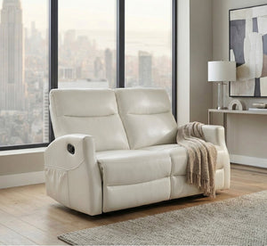 English Elm Contemporary Faux Leather Double Reclining Loveseat with Wall Hugger Design B011P501147