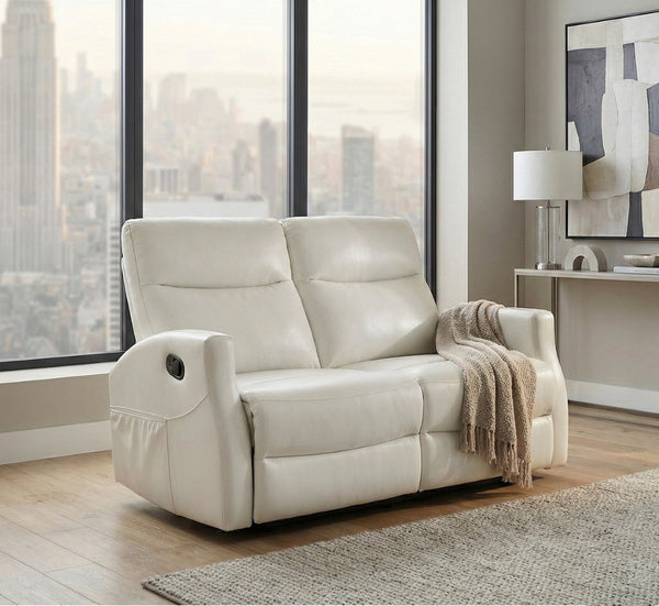 English Elm Contemporary Faux Leather Double Reclining Loveseat with Wall Hugger Design B011P501147