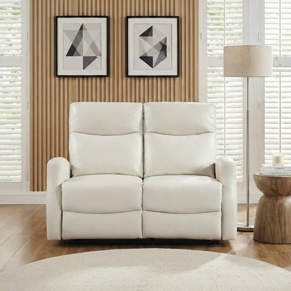 English Elm Contemporary Faux Leather Double Reclining Loveseat with Wall Hugger Design B011P501147