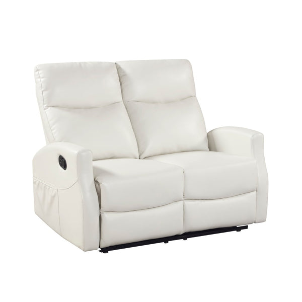 English Elm Contemporary Faux Leather Double Reclining Loveseat with Wall Hugger Design B011P501147