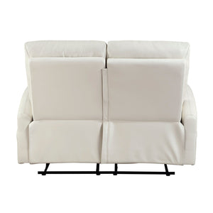 English Elm Contemporary Faux Leather Double Reclining Loveseat with Wall Hugger Design B011P501147