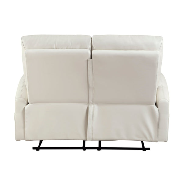 English Elm Contemporary Faux Leather Double Reclining Loveseat with Wall Hugger Design B011P501147
