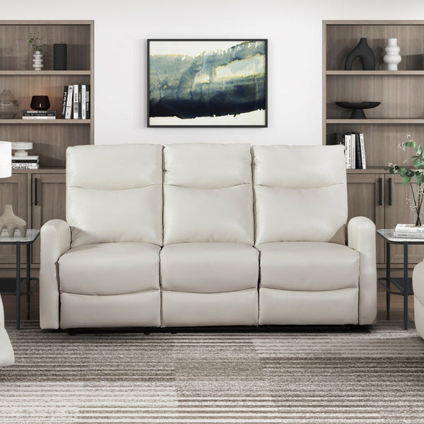 English Elm Contemporary Wall Hugger Reclining Sofa Faux Leather Pocket Coil Support Living Room B011P501148