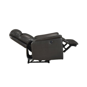 English Elm Dark Brown Top Grain Leather Power Recliner with USB Port for Living Room Comfort B011P501153