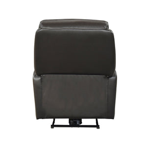English Elm Dark Brown Top Grain Leather Power Recliner with USB Port for Living Room Comfort B011P501153
