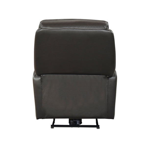 English Elm Dark Brown Top Grain Leather Power Recliner with USB Port for Living Room Comfort B011P501153