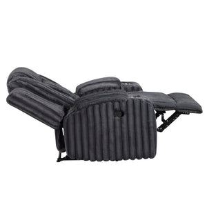 English Elm Dark Gray Corduroy Wall Hugger Recliner with Cup Holders for Cozy Living Spaces B011P501167
