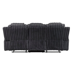 English Elm Dark Gray Corduroy Reclining Sofa with Cup Holders Wall Hugger Living Room Comfort B011P501169