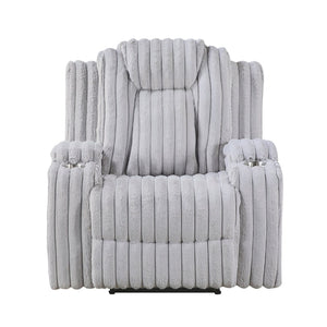 English Elm Light Gray Corduroy Wall Hugger Recliner with Cup Holders and Pocket Coil Support B011P501905