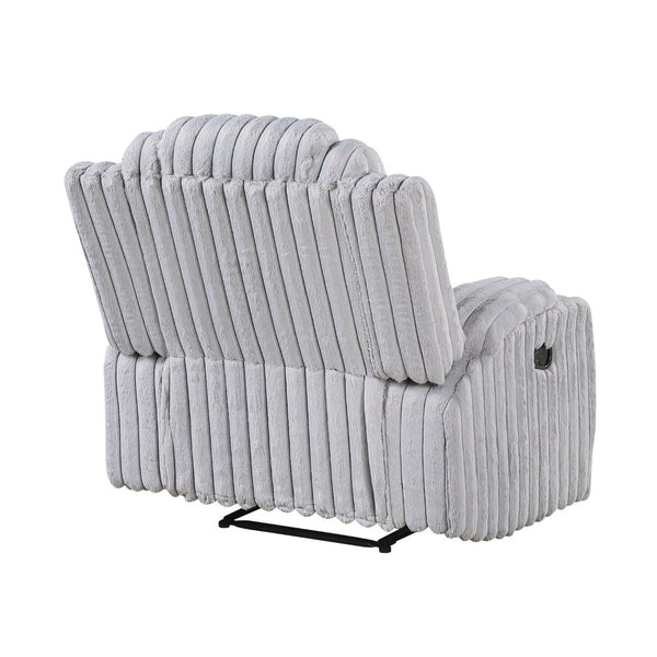 English Elm Light Gray Corduroy Wall Hugger Recliner with Cup Holders and Pocket Coil Support B011P501905
