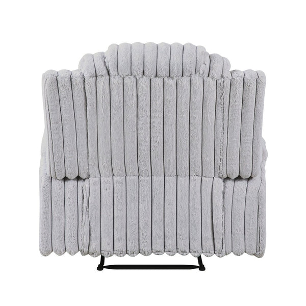 English Elm Light Gray Corduroy Wall Hugger Recliner with Cup Holders and Pocket Coil Support B011P501905