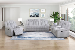 English Elm Light Gray Corduroy Wall Hugger Recliner with Cup Holders and Pocket Coil Support B011P501905