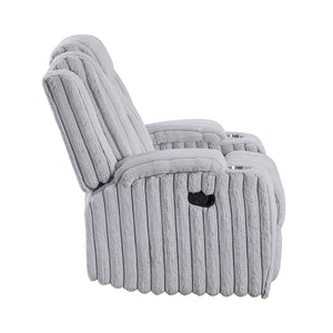 English Elm Light Gray Corduroy Wall Hugger Recliner with Cup Holders and Pocket Coil Support B011P501905