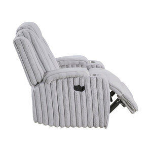 English Elm Light Gray Corduroy Wall Hugger Recliner with Cup Holders and Pocket Coil Support B011P501905