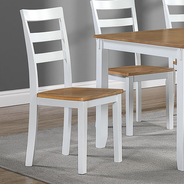 English Elm Contemporary Six Piece Rubberwood Dining Set with Slatted Chairs and Bench for Family Rooms B011P504985