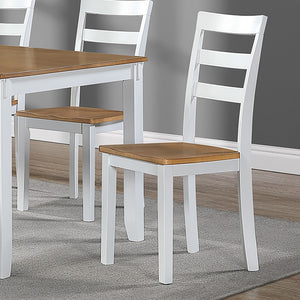 English Elm Contemporary Six Piece Rubberwood Dining Set with Slatted Chairs and Bench for Family Rooms B011P504985