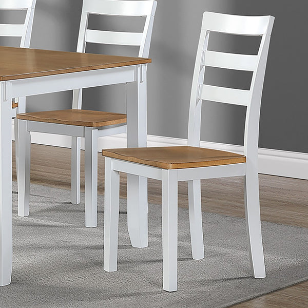 English Elm Contemporary Six Piece Rubberwood Dining Set with Slatted Chairs and Bench for Family Rooms B011P504985