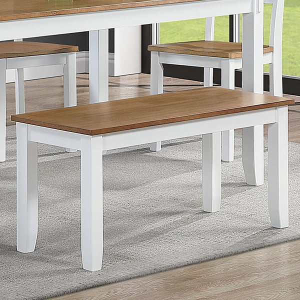 English Elm Contemporary Six Piece Rubberwood Dining Set with Slatted Chairs and Bench for Family Rooms B011P504985