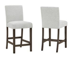 English Elm 5pc Counter Height Set Square Faux Marble Table Tufted Grey Velvet Chairs B011P507715