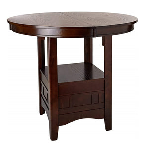English Elm Dining Round Counter Height Table Top Solid Wood Dark Brown Finish Seats Four B011P518277