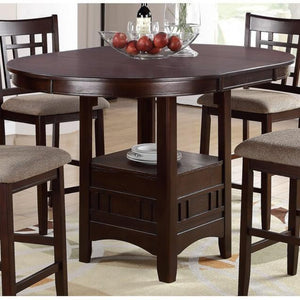 English Elm Dining Round Counter Height Table Top Solid Wood Dark Brown Finish Seats Four B011P518277