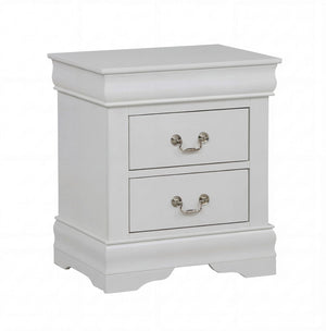 English Elm 1pc Solid Wood Louis Philip Nightstand Two Drawers Soft Close Greige Bedroom B011P519674