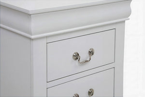 English Elm 1pc Solid Wood Louis Philip Nightstand Two Drawers Soft Close Greige Bedroom B011P519674