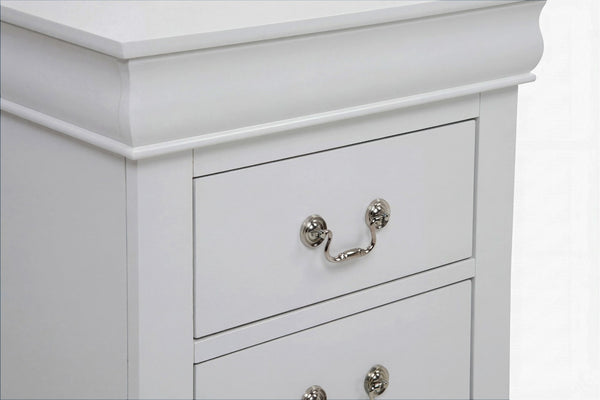 English Elm 1pc Solid Wood Louis Philip Nightstand Two Drawers Soft Close Greige Bedroom B011P519674
